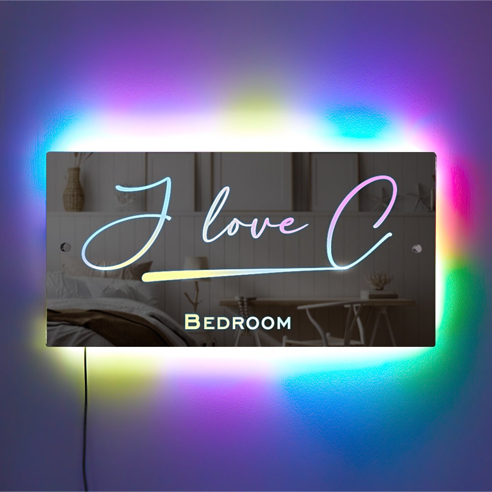 Custom LED Mirror Sign for Unique Home Decor Gifts
