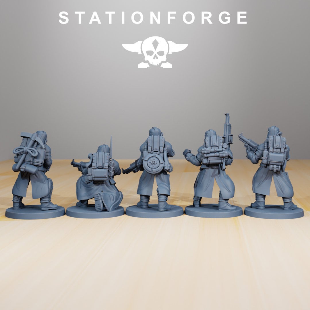 3D Printed GrimGuard Tinkers x5 by StationForge Miniatures