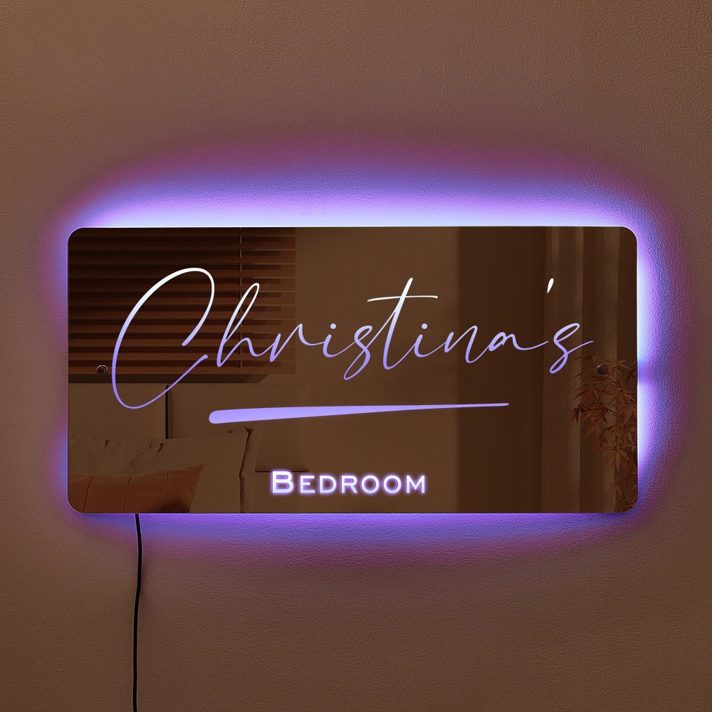 Custom LED Mirror Sign for Unique Home Decor Gifts