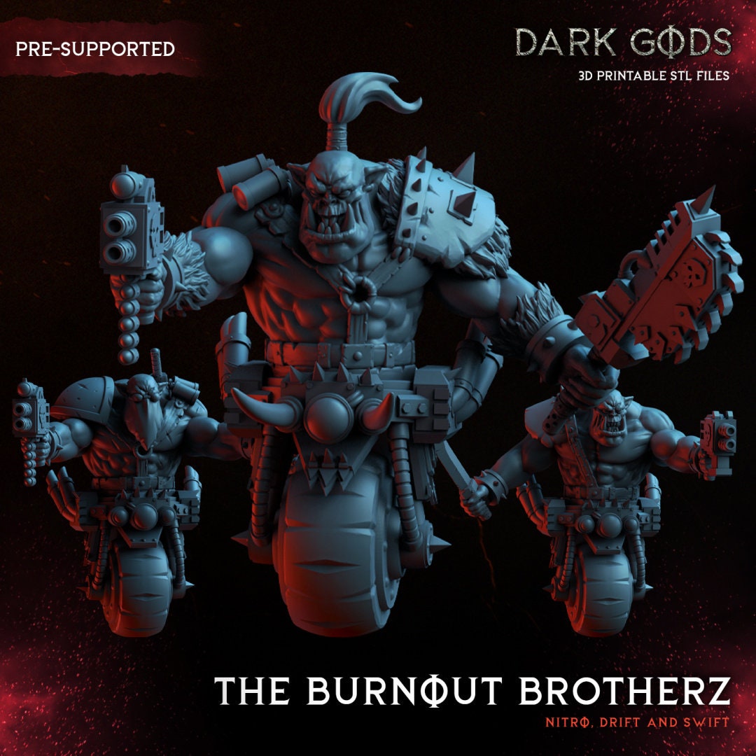 3D Printed Burnout Brotherz by Dark Gods Miniatures