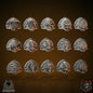 3D Printed Heavy Armor Flame Lizard Shoulders x15 by EightLegsMiniatures