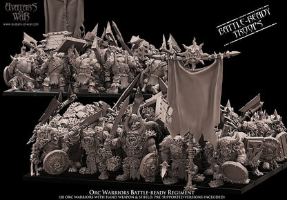 3D printed Orc Warrior Battle Ready regiment (20 orcs) by Avatars of War