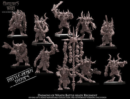 3D Printed Daemons of Wrath Regiment by Avatars of War