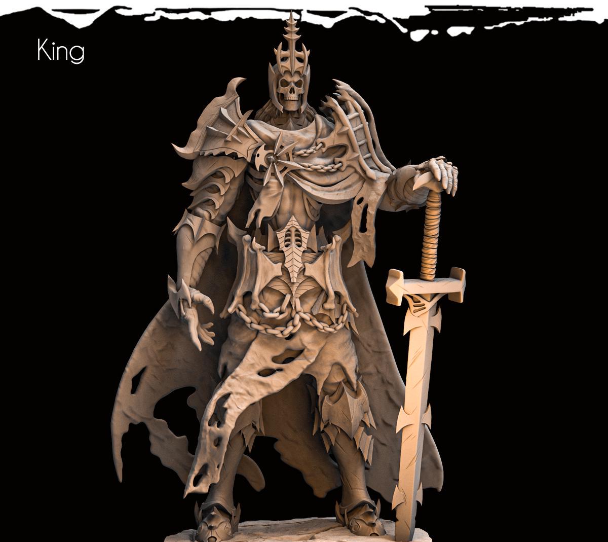 3d Printed Skeletal King by Monolith Arts