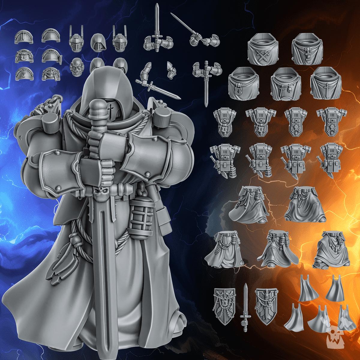 3d Printed Knights of the Circle Squad x5 by DakkaDakka Miniatures