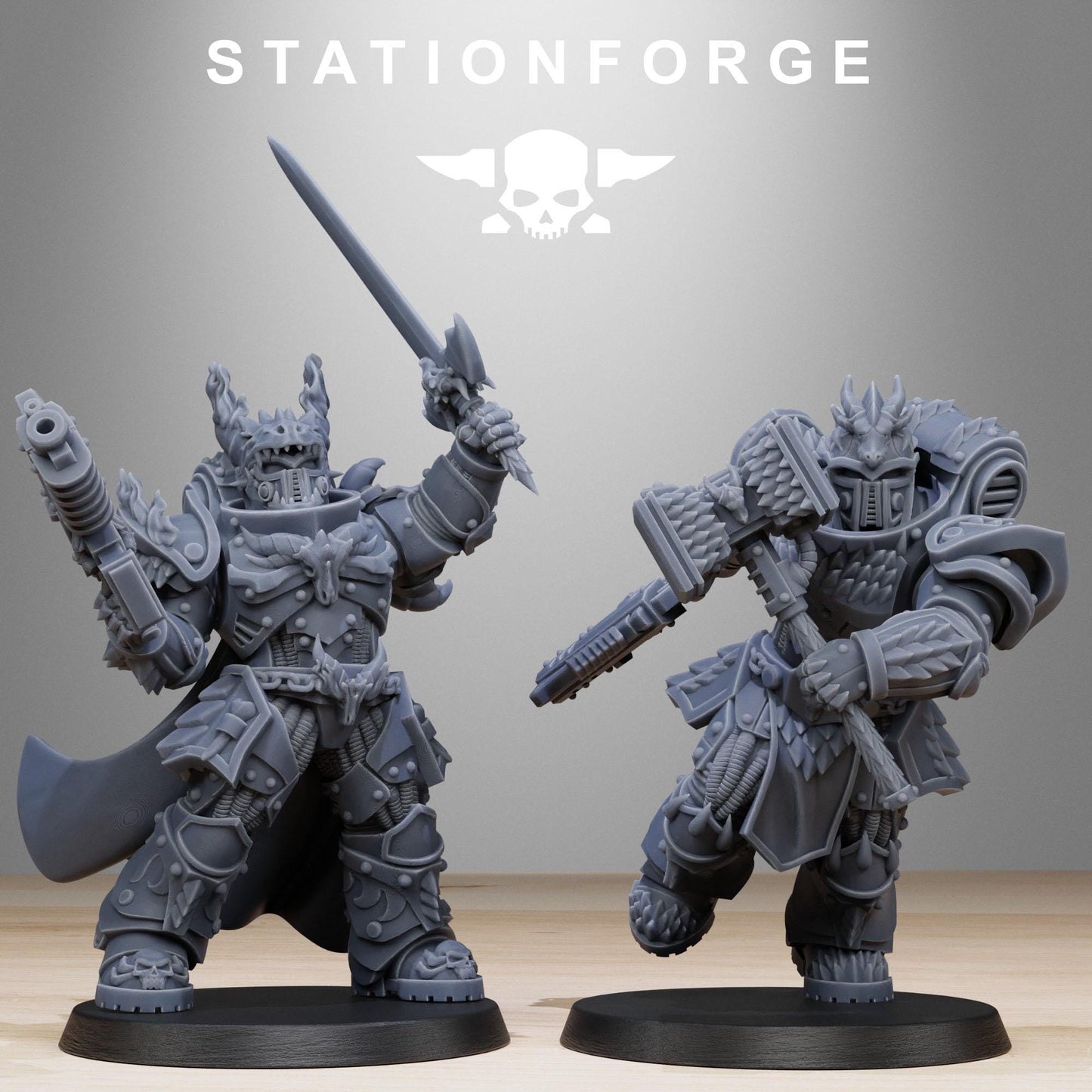 3d Printed Socratis Dragon Knights by Stationforge Miniatures