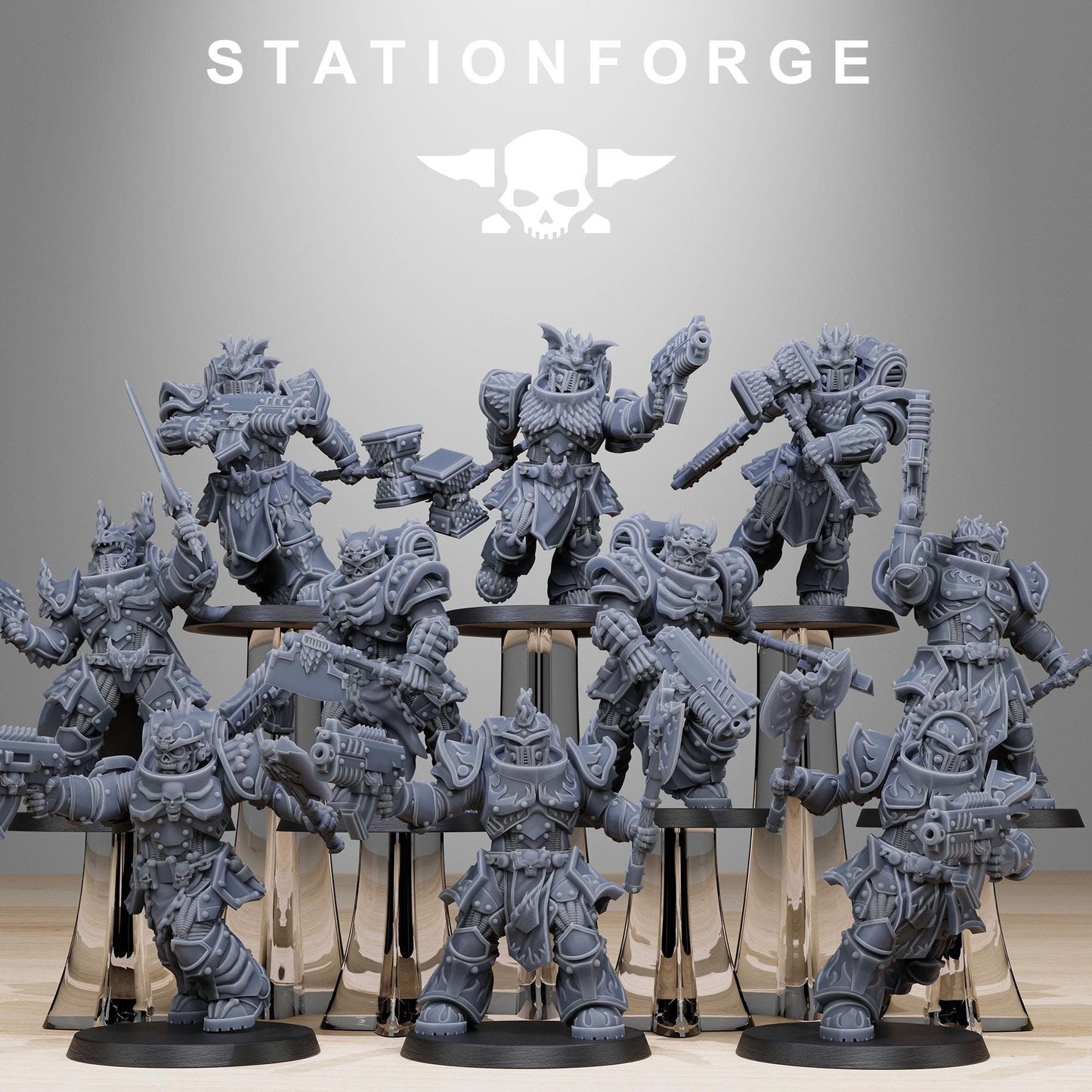 3d Printed Socratis Dragon Knights by Stationforge Miniatures