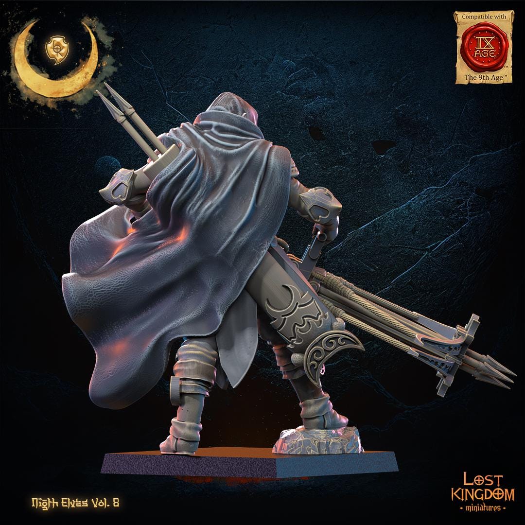 3d Printed Night Elf Arbalest Hero by Lost Kingdom Miniatures