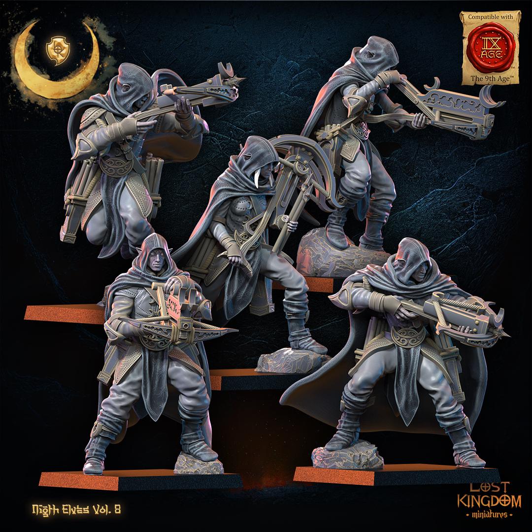 3d Printed Night Elf Arbalest Regiment by Lost Kingdom Miniatures