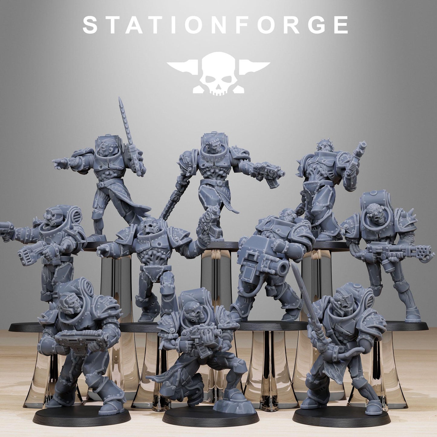 3D Printed Socratis Zombies by StationForge Miniatures