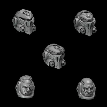 3d Printed Crimson Lords Heavy Armor Helmets x10 by Greytide Studio
