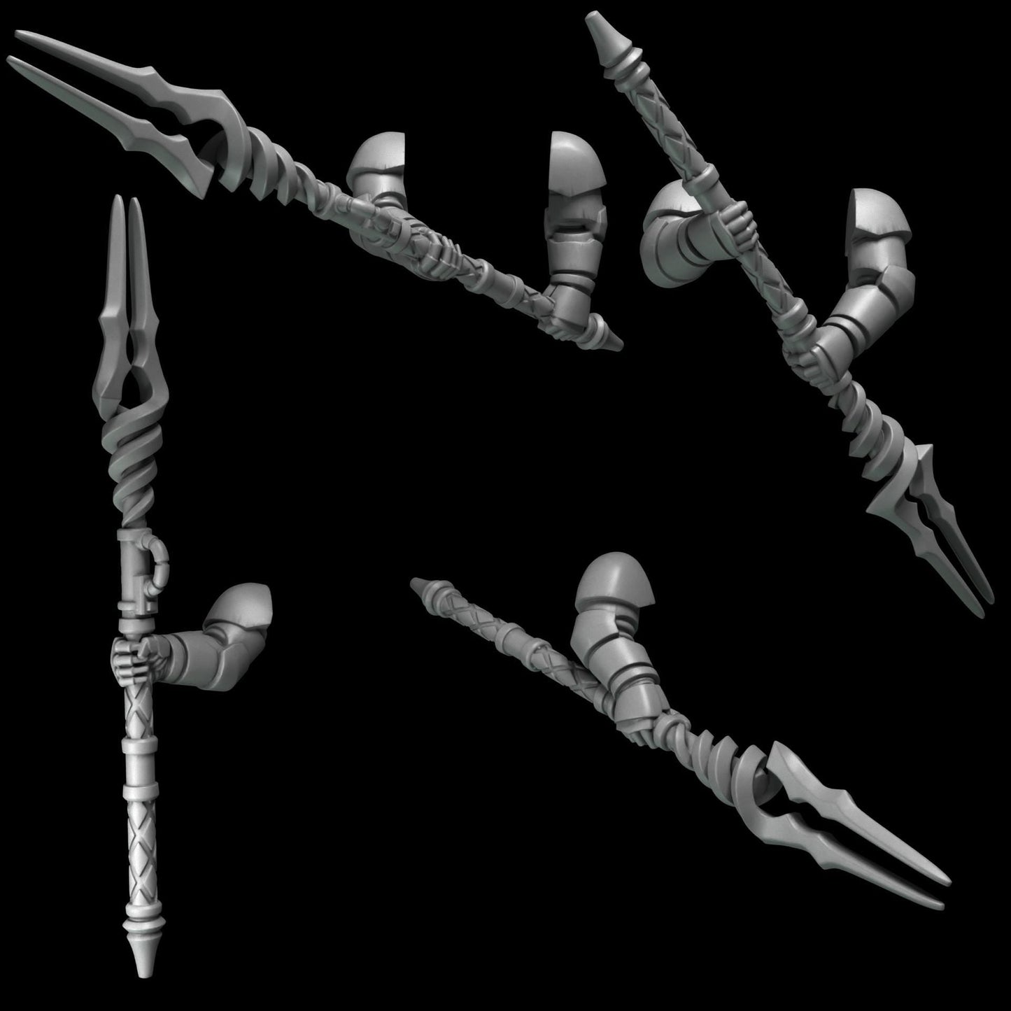 3d Printed Crimson Lords 2 Handed Spear Set  by Greytide Studio