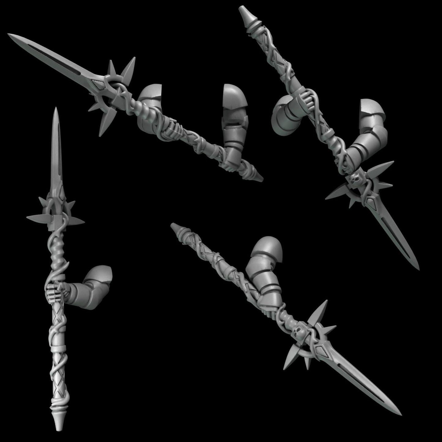 3d Printed Crimson Lords 2 Handed Spear Set  by Greytide Studio