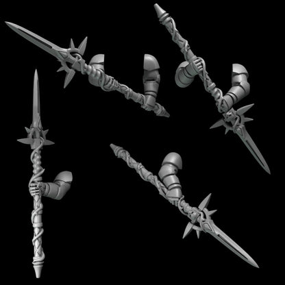 3d Printed Crimson Lords 2 Handed Spear Set  by Greytide Studio