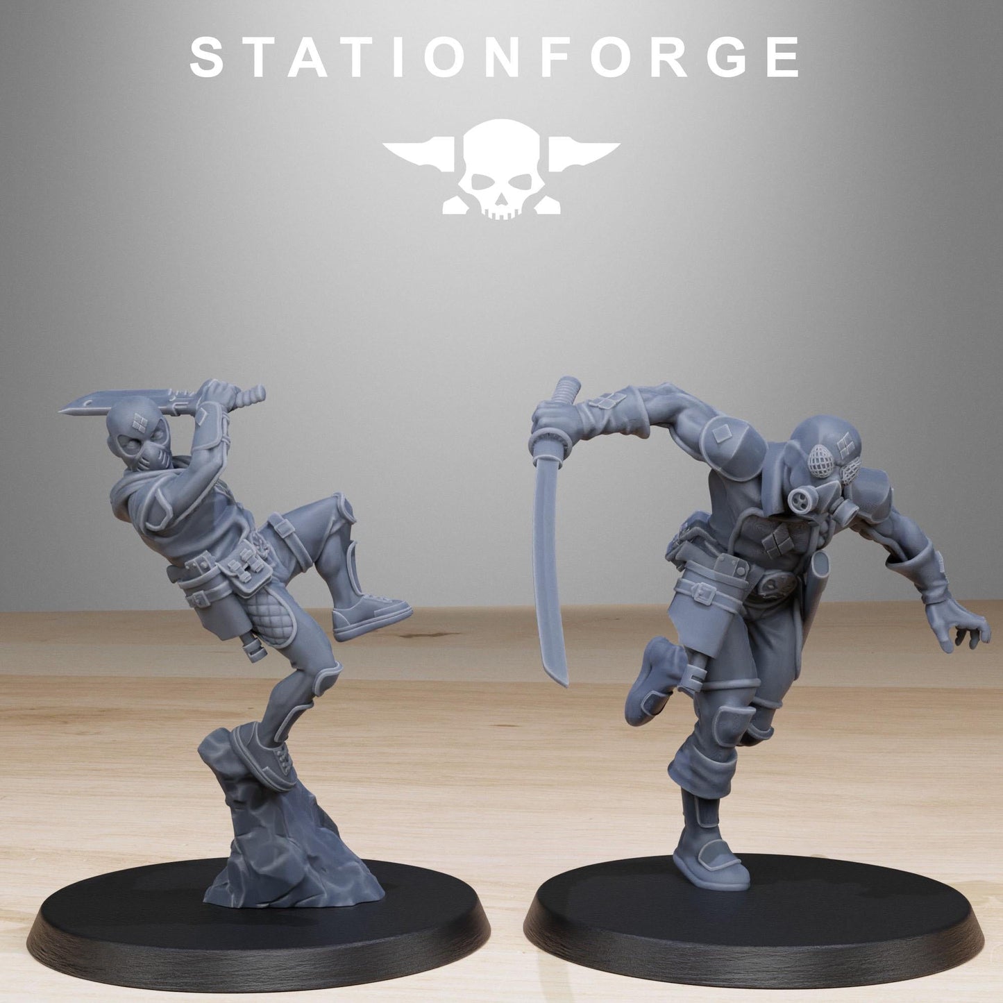 3D Printed GrimCorp Jesters by StationForge Miniatures