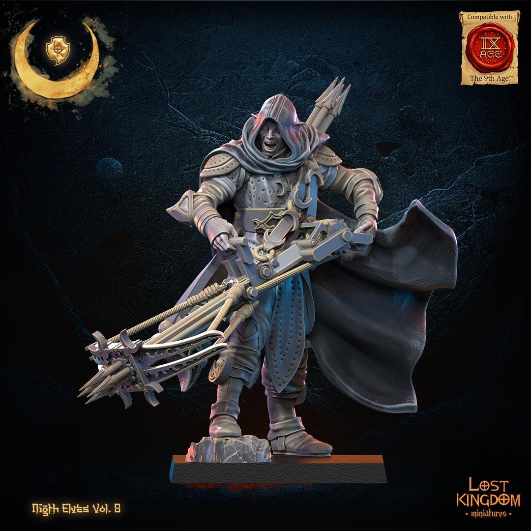 3d Printed Night Elf Arbalest Hero by Lost Kingdom Miniatures