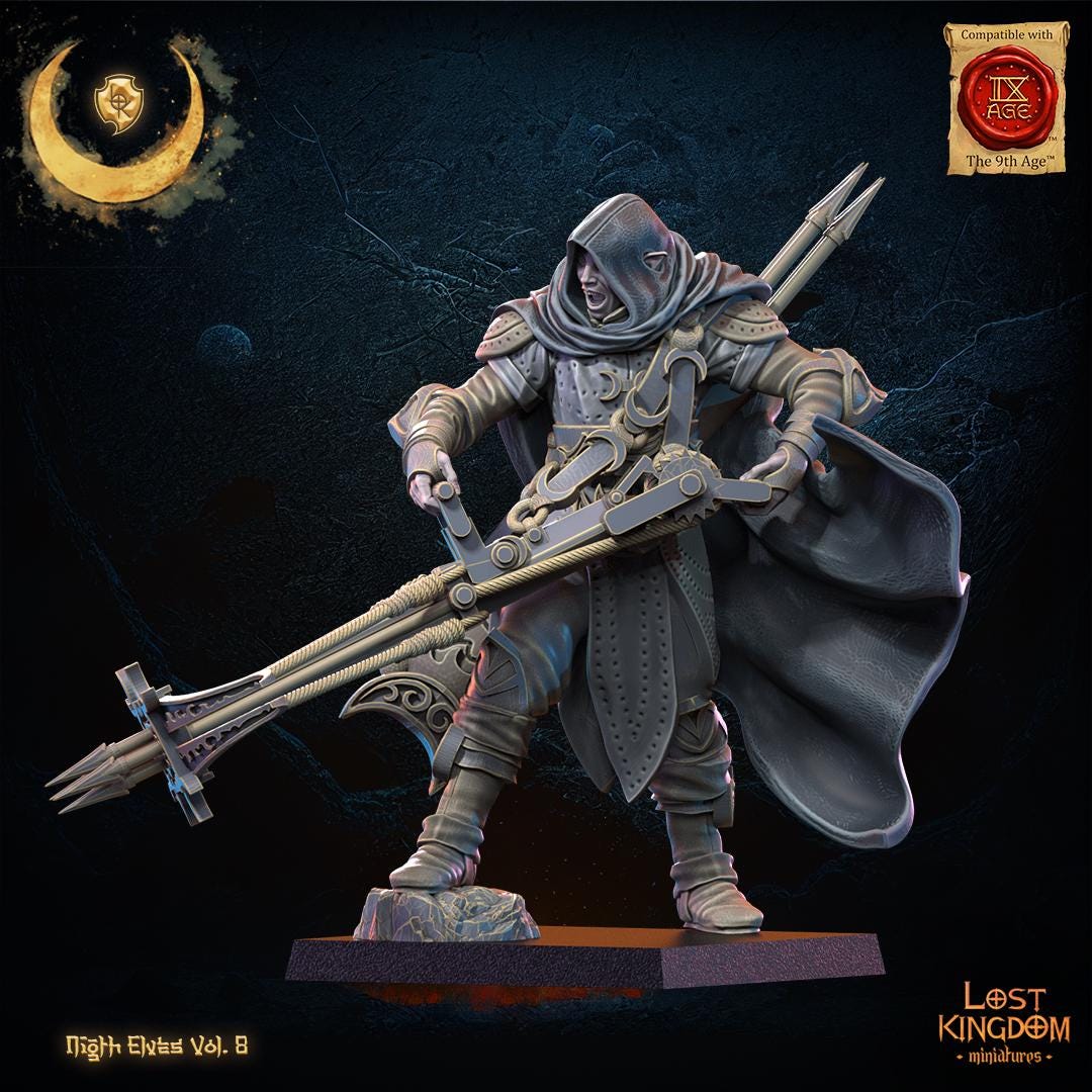 3d Printed Night Elf Arbalest Hero by Lost Kingdom Miniatures