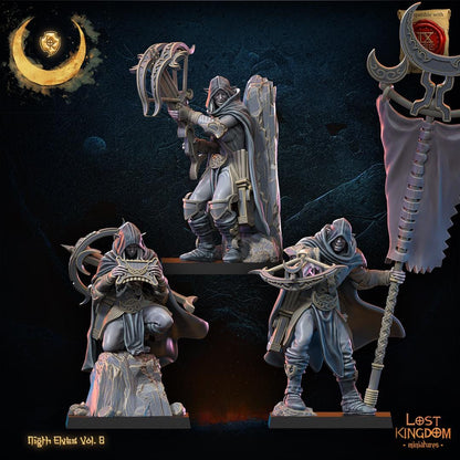3d Printed Night Elf Arbalest Command Group by Lost Kingdom Miniatures