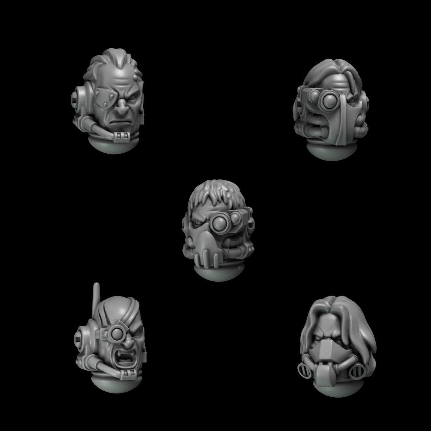 3d Printed Crimson Lords Tactical Heads x10 by Greytide Studio