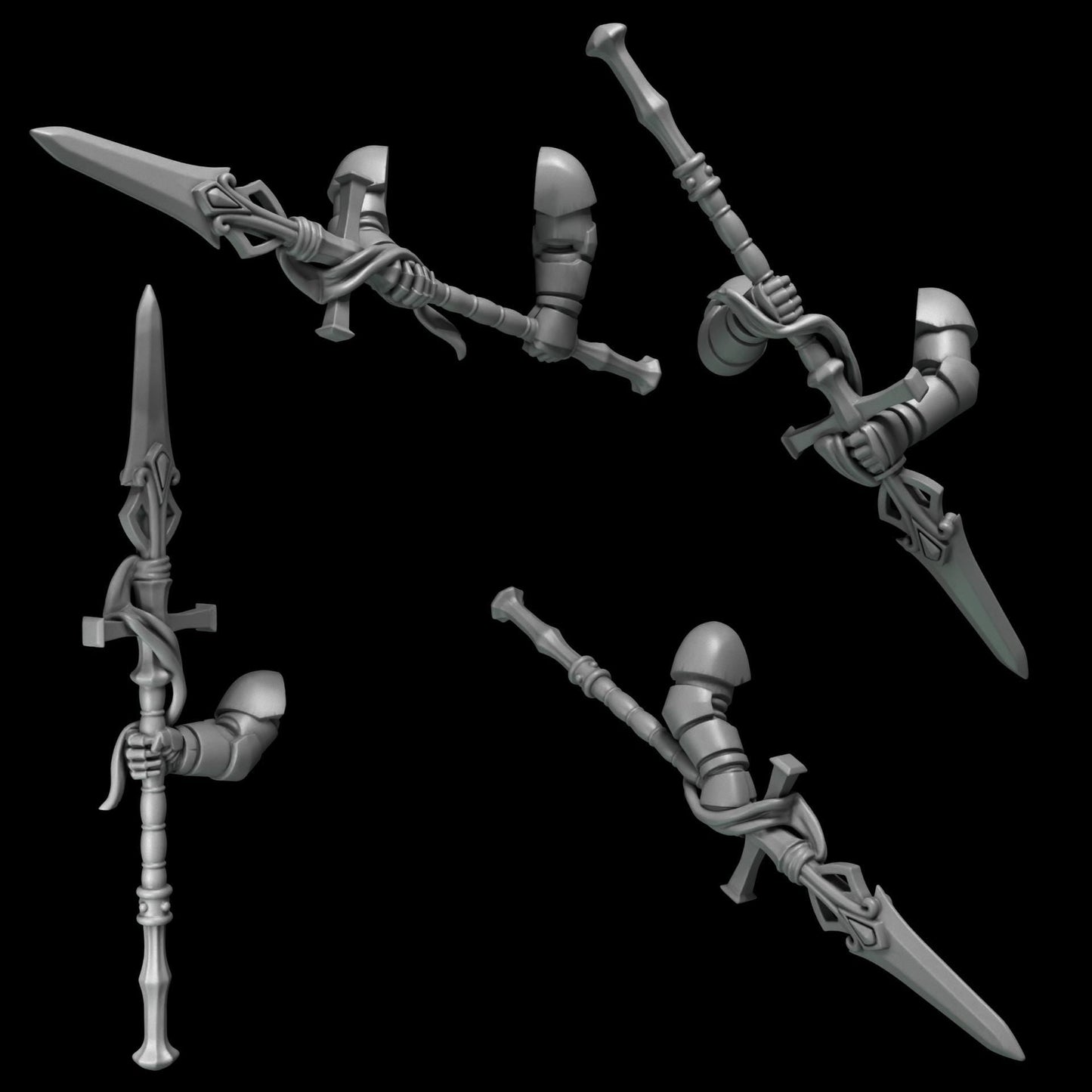 3d Printed Crimson Lords 2 Handed Spear Set  by Greytide Studio