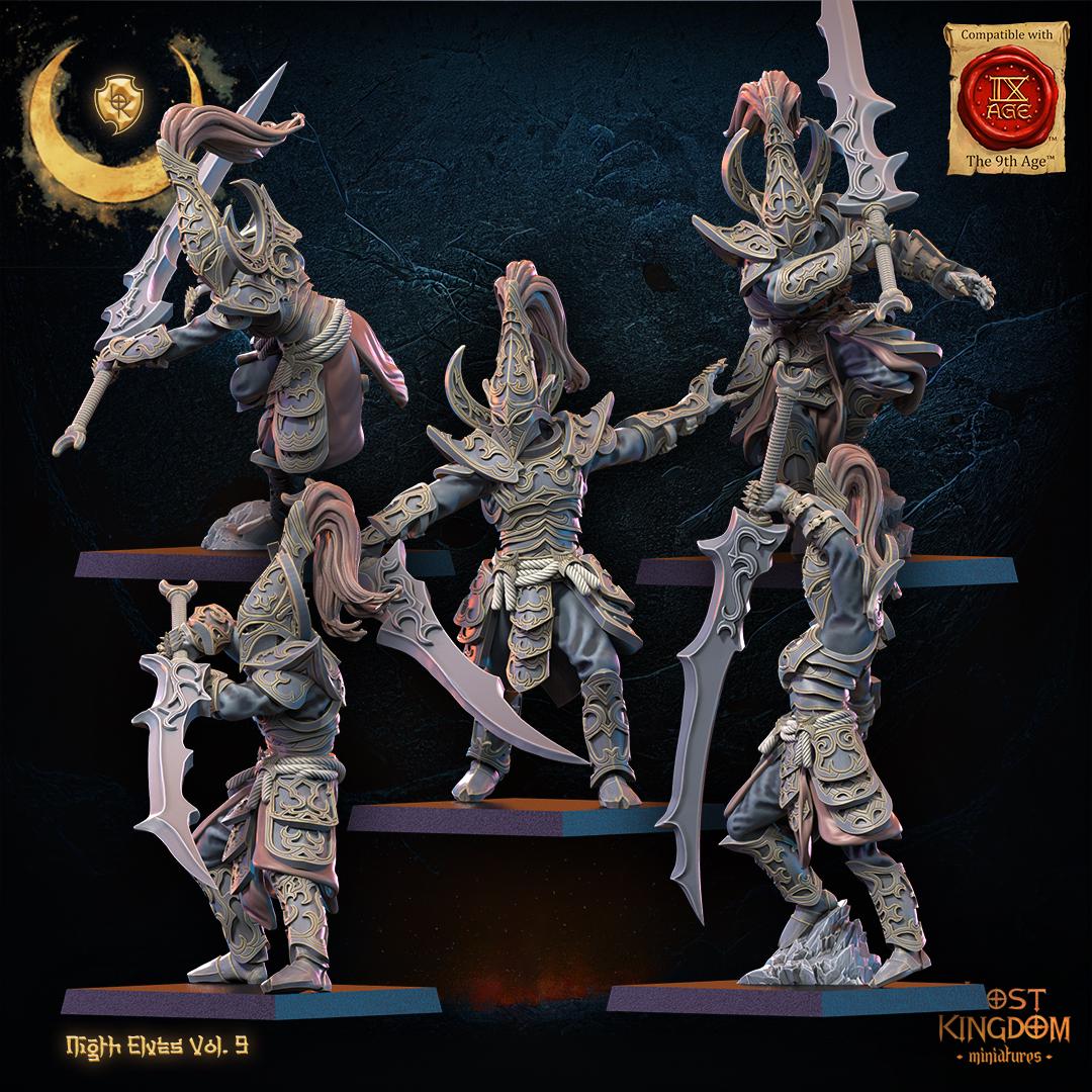 3D Printed Night Elf Warrior Regiment x10 by Lost Kingdom Miniatures