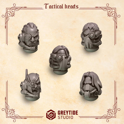 3d Printed Crimson Lords Tactical Heads x10 by Greytide Studio