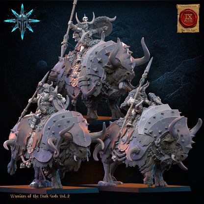 3D Printed Chaos Barbarian Riders by Lost Kingdom Miniatures