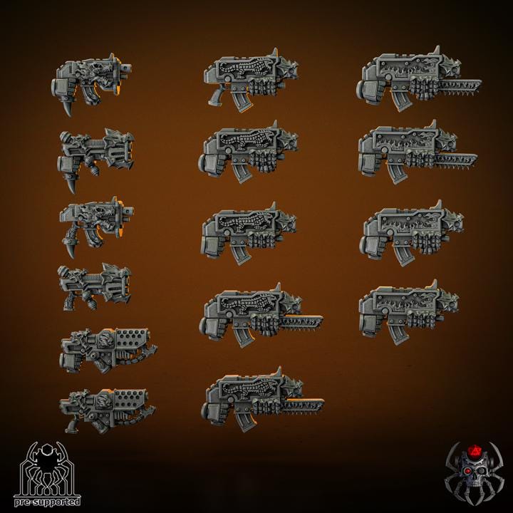 3D Printed Flame Lizards Tactical Squad Weapons by EightLegsMiniatures