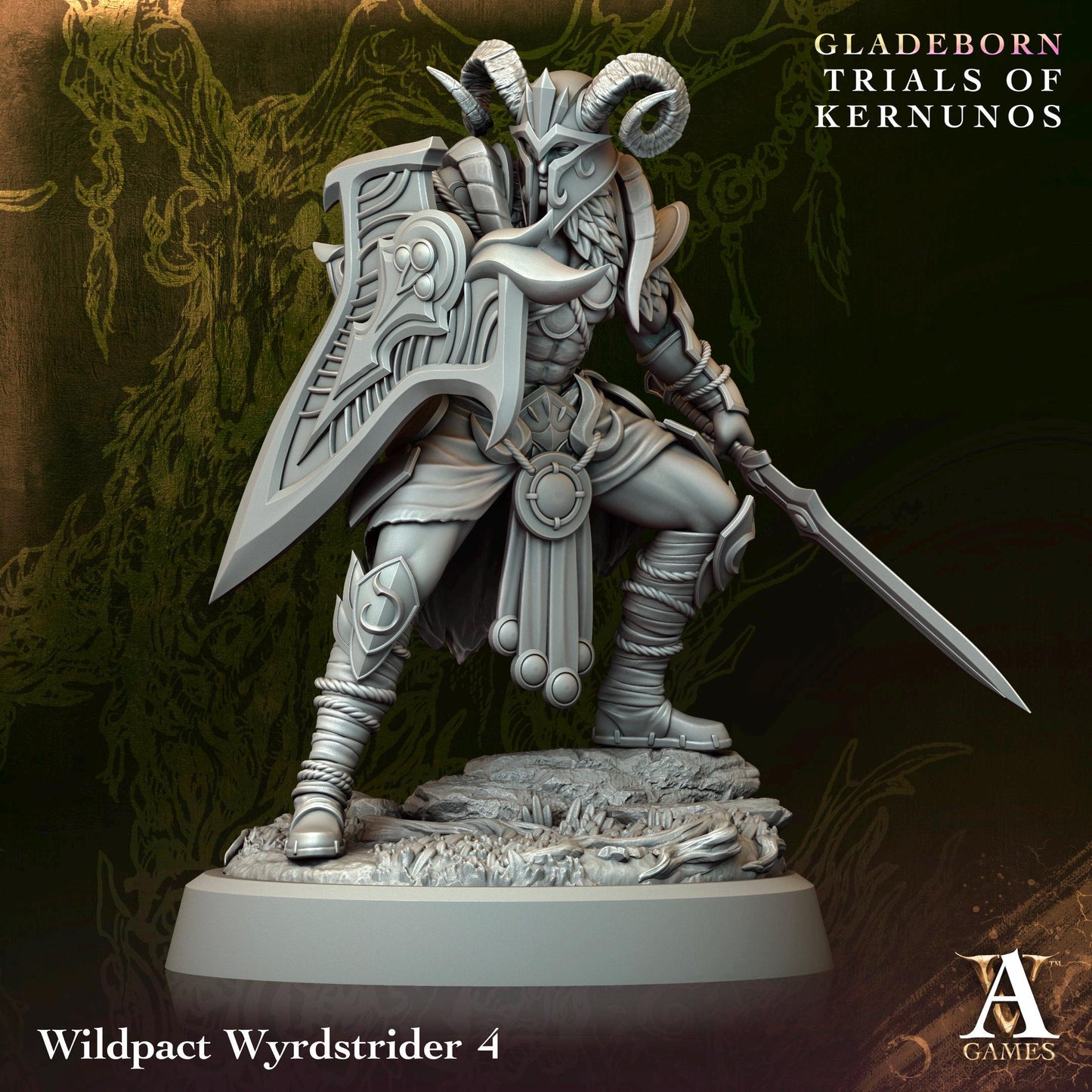 3D Printed Wildpact Wyrdstriders by Archvillain Games