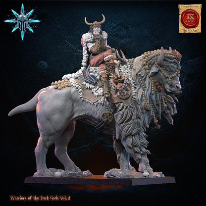 3D Printed Chaos Barbarian Sorceress by Lost Kingdom Miniatures