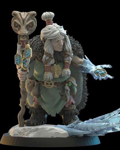 3d Printed Nanna, Dwarf Runemaster by Lost Kingdom Miniatures
