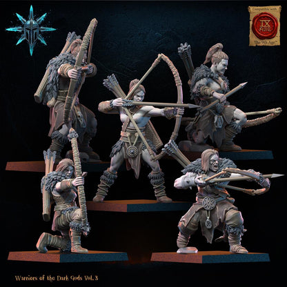 3D Printed Chaos Barbarian Bow Regiment by Lost Kingdom Miniatures