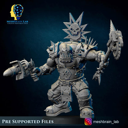3d Printed Ork Tank Hunter Boss by Meshbrain Labs Miniatures