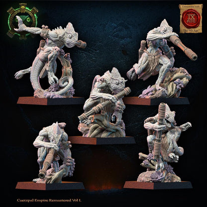 3d Printed Lizard Kin Blowpipe Regiment by Lost Kingdom Miniatures