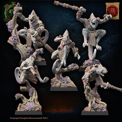 3d Printed Lizard Kin Blowpipe Regiment by Lost Kingdom Miniatures