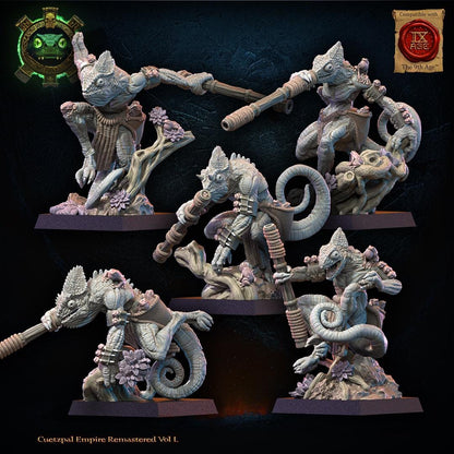 3d Printed Lizard Kin Blowpipe Regiment by Lost Kingdom Miniatures