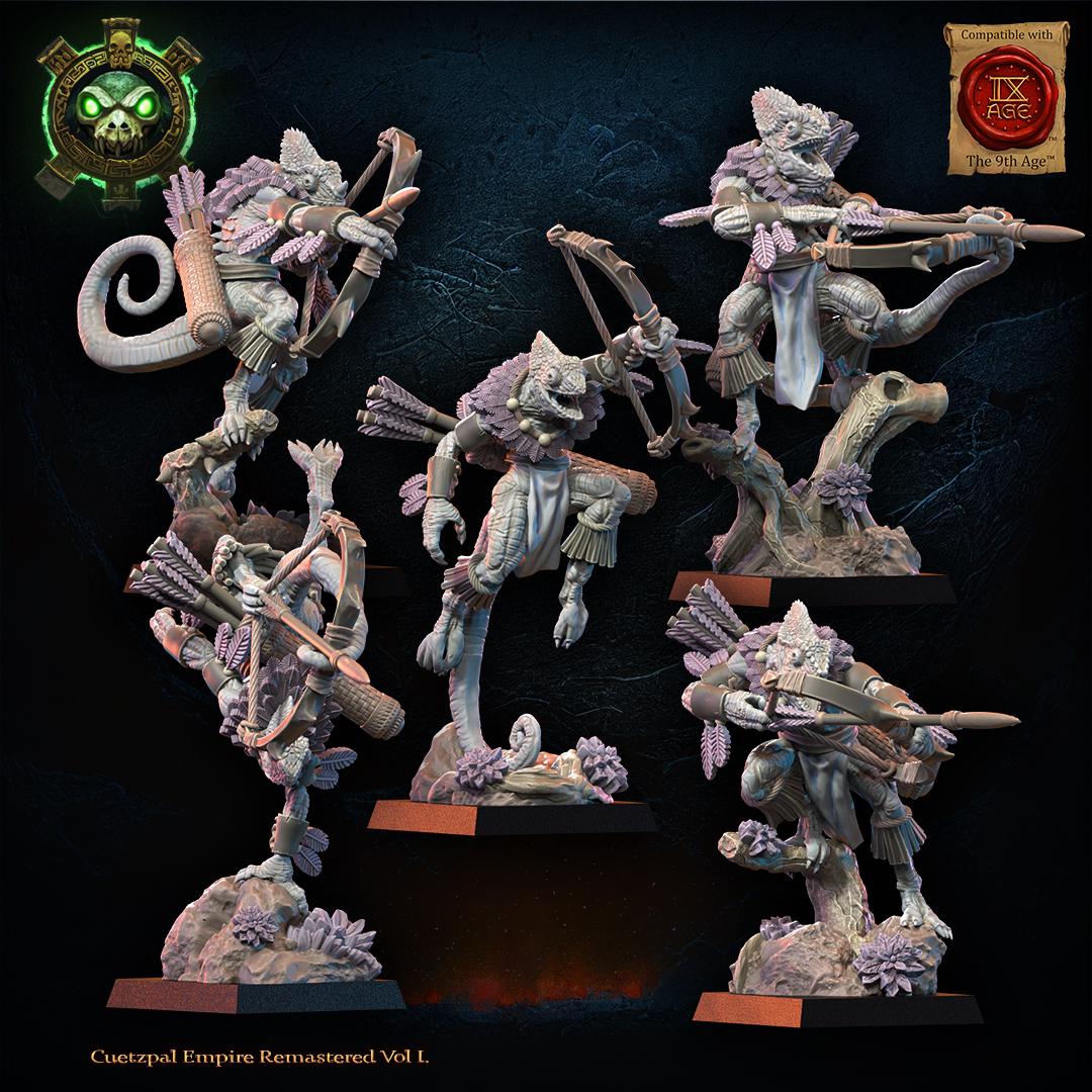 3d Printed Lizard Kin Archer Regiment x10 by Lost Kingdom Miniatures