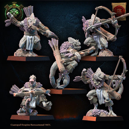 3d Printed Lizard Kin Archer Regiment by Lost Kingdom Miniatures