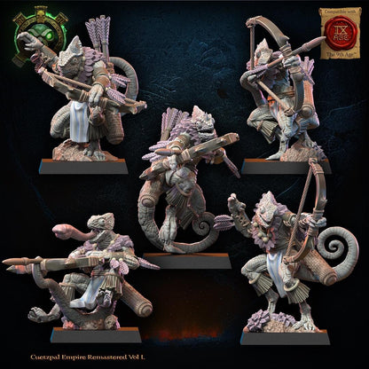 3d Printed Lizard Kin Archer Regiment by Lost Kingdom Miniatures