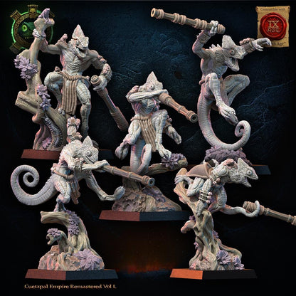 3d Printed Lizard Kin Blowpipe Regiment by Lost Kingdom Miniatures