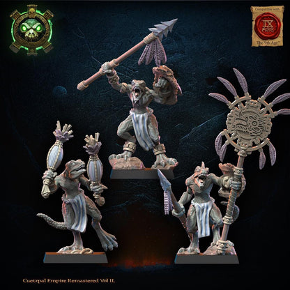 3d Printed Dragon Kin Spear Command Group by Lost Kingdom Miniatures