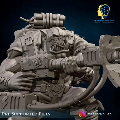 3d Printed Ork Commando with Rocket Launcherby Meshbrain Labs