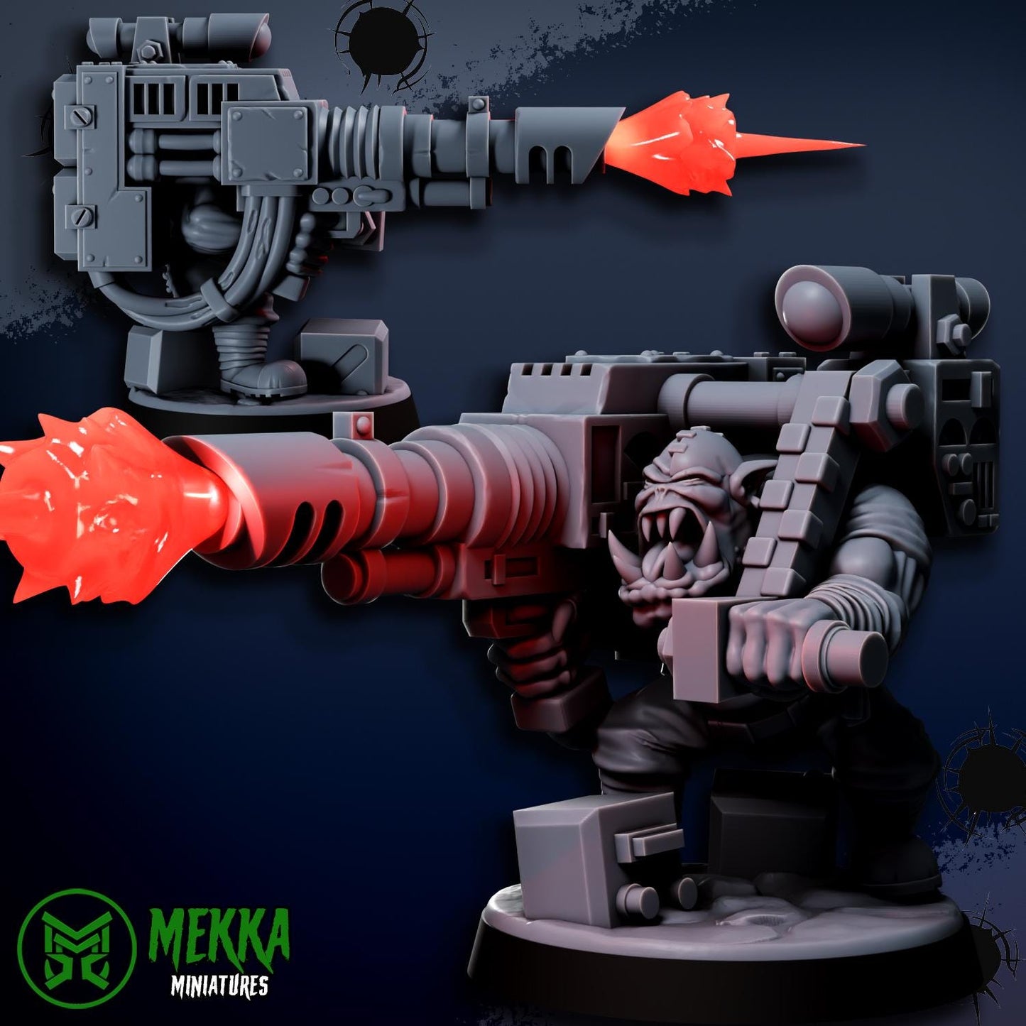 3d Printed Giant Layzer Shoota Orc by Mekka Miniatures