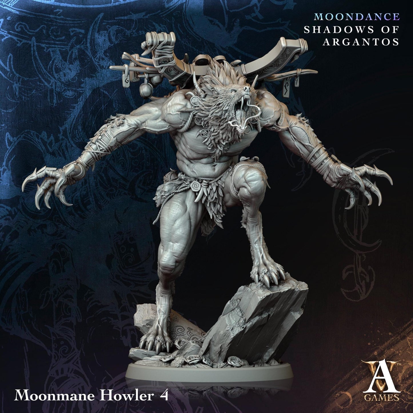 3D Printed Moonmane Howlers by Archvillain Games
