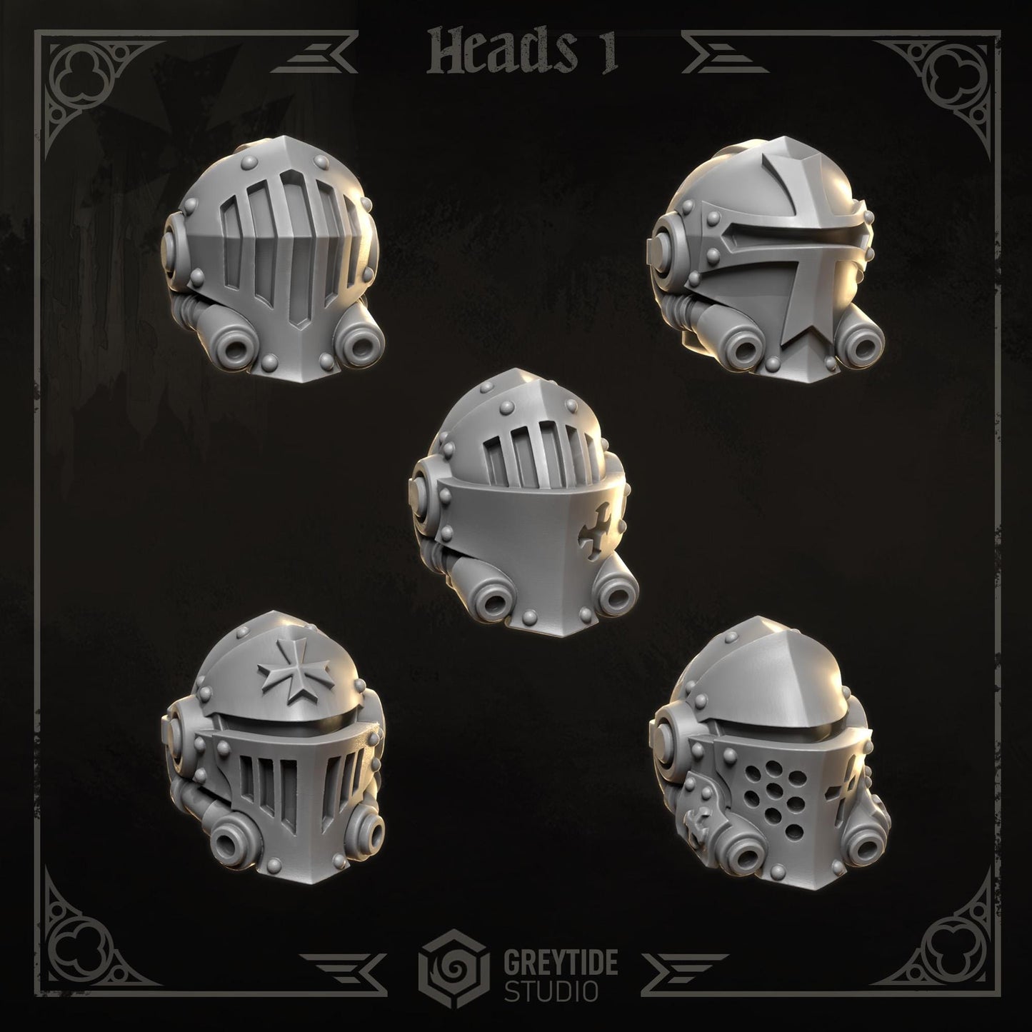 3d Printed Eternal Crusader Heads Upgrade Kit by Greytide Studio