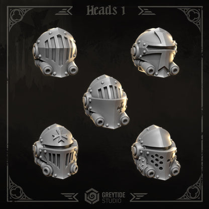 3d Printed Eternal Crusader Heads x10 Upgrade Kit by Greytide Studio
