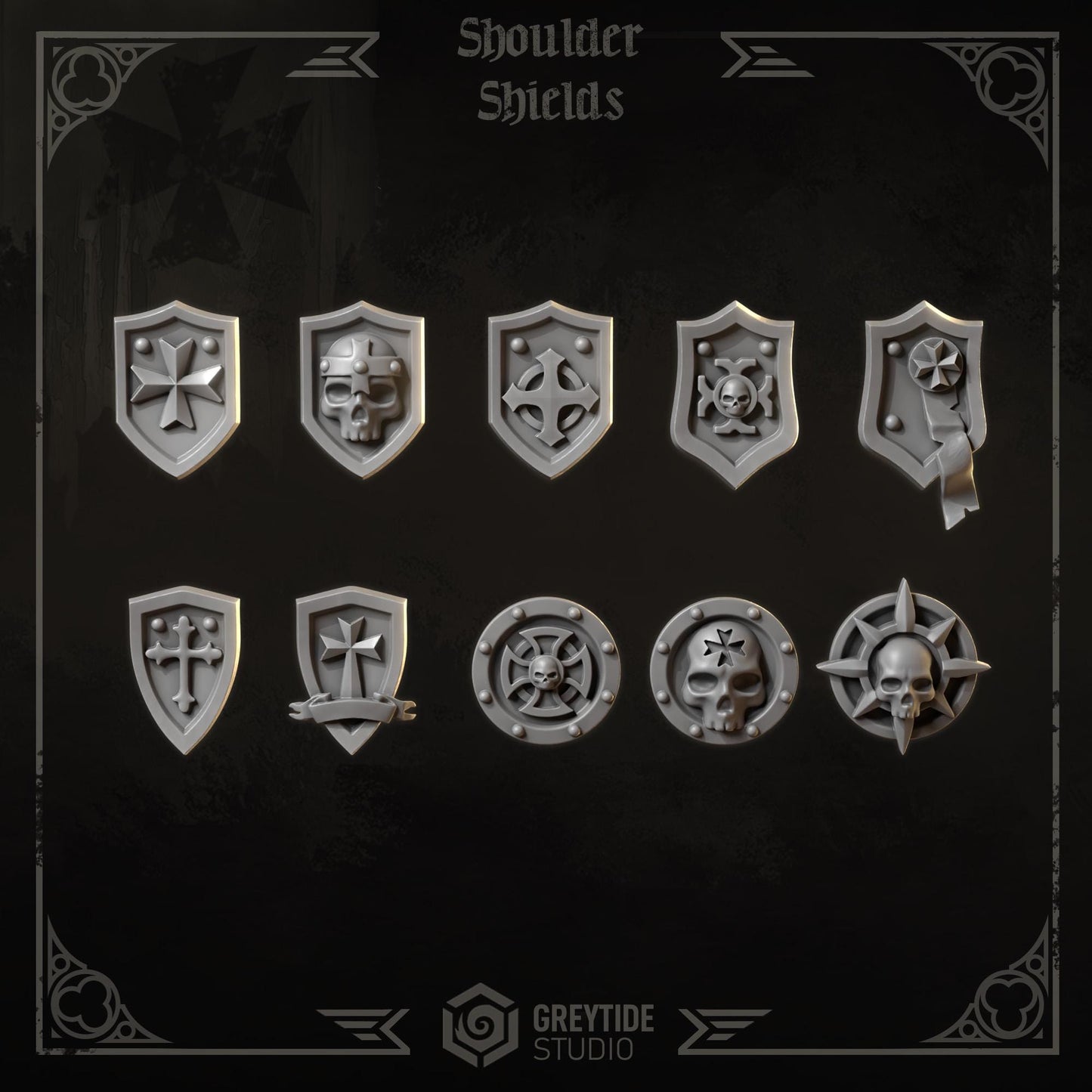3d Printed Eternal Crusader Tilt Shields by Greytide Studio