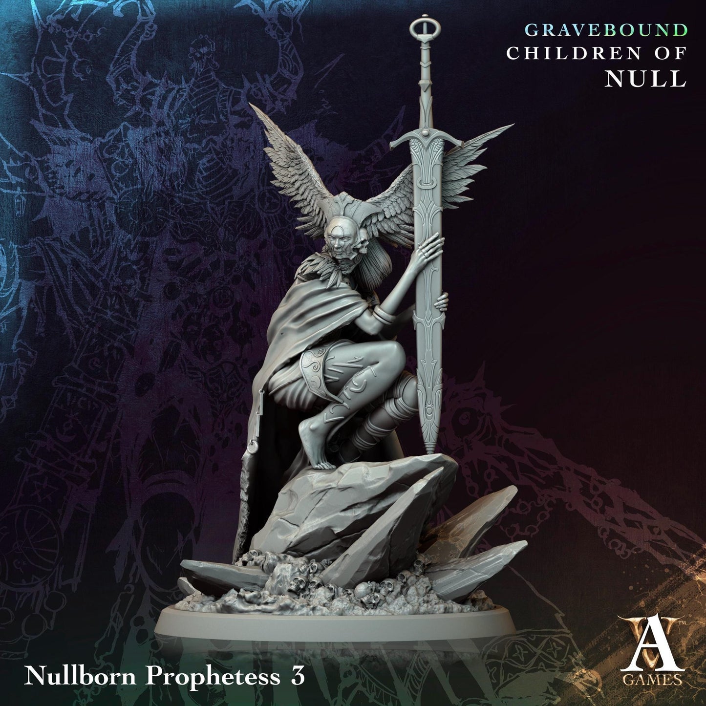3D Printed Nullborn Prophetess by Archvillain Games