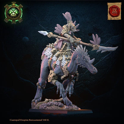 3d Printed Ceratomimus with Spear Rider by Lost Kingdom Miniatures