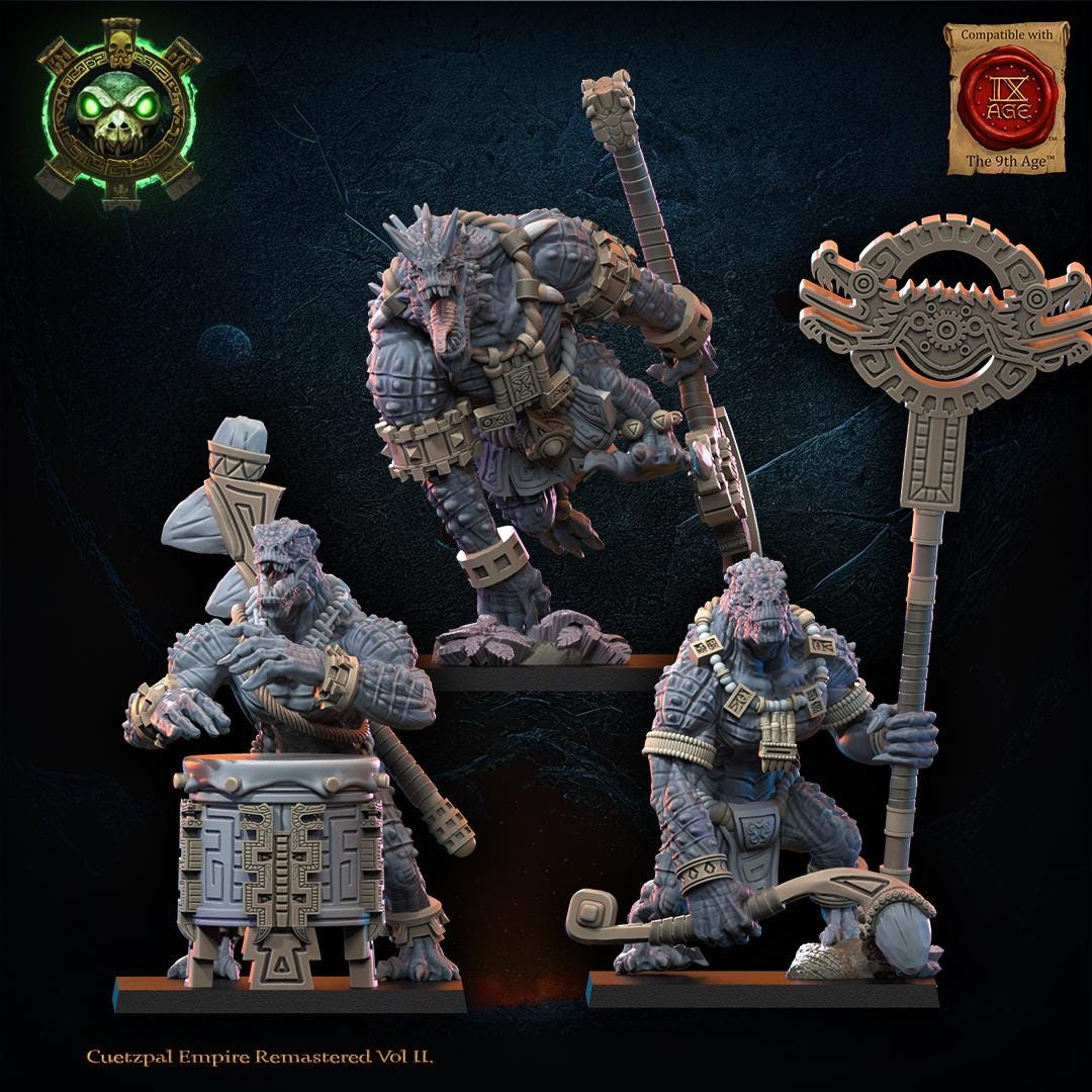 3d Printed Dragon Elder Command Group by Lost Kingdom Miniatures